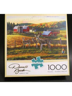 Darrell Bush Harvest Time Buffalo Puzzle 1000 pieces with Poster Deer Buck